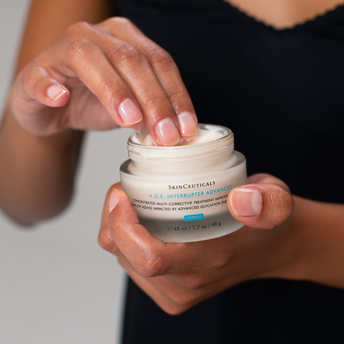 A.G.E. Interrupter Advanced is a breakthrough corrective cream helps reverse visible signs of aging impacted by glycation and collagen decline, including fine lines and deep wrinkles.