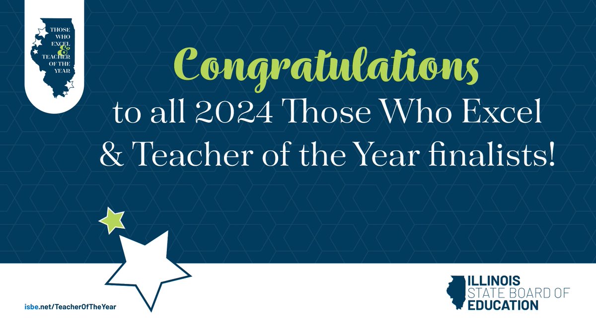 ISBEnews's tweet image. Breaking news🚨

ISBE announces the 2024 Those Who Excel awardees and Teacher of the Year Cohort. See the list at okt.to/w32yRd.