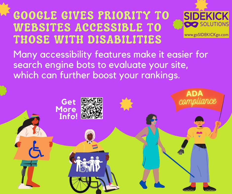 Did you know a website is more likely to rank on Google if it's accessible to everyone? #accessiblewebsites #ADAcompliantwebsites