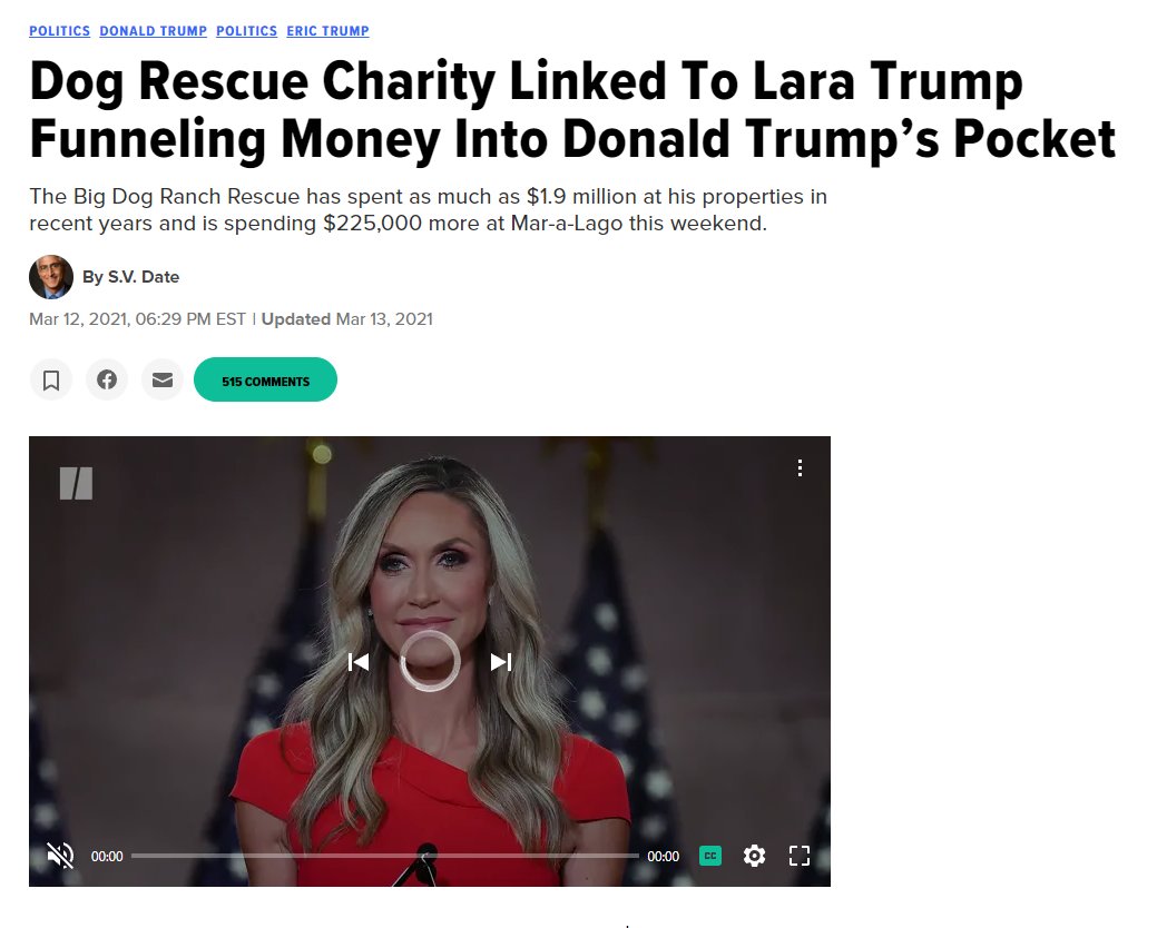 smc429's tweet photo. Lara Trump hooked up with Big Dog Rescue, the two of them took money meant for animals and funneled it into Trump properties to the tune of $2M. Isn't that against the law?

How does the common man handle continuing to see the privileged ignored under the law? https://t.co/rSkKG4D3Ss