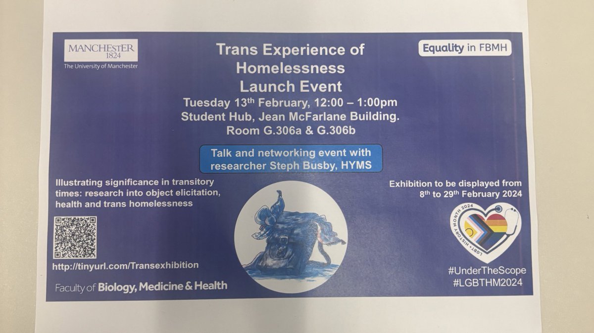 Thank you @FBMH_UoM @gabs_finn #Ruth @njgardi and #FBMH team #EqualityInFBMH for today’s event - #TransExperienceOfHomelessness with #StephB from @UniOfHull