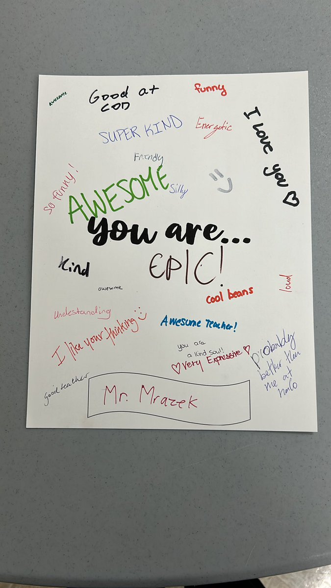 Having an amazing time on retreat today with my grade 12s. Being a bit more personal since it’s a retreat and not my own lesson. What my students think of me. This truly made me feel blessed.