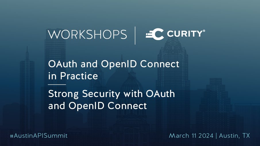 curityio's tweet image. Want to learn more about #OAuth and how to best protect your APIs? Join our hands-on workshops at @nordicapis Austin API Summit:

- OAuth and #OpenID Connect in Practice
- Strong Security with OAuth and OpenID Connect

bit.ly/3P0pz3x
