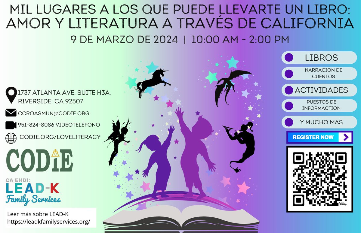 CODIEdeaf's tweet photo. Love & Literacy Across California: Books Can Take You Anywhere - A Free Event For Families with Children
Saturday, March 9, 2024, 10 am to 2 pm
Please register at https://t.co/hnibBeDbbf
#loveandliteracy #codiedeaf #LEADK #fordeafchildren #FamiliesWithDeafChildren https://t.co/Lw9M5eCpkB