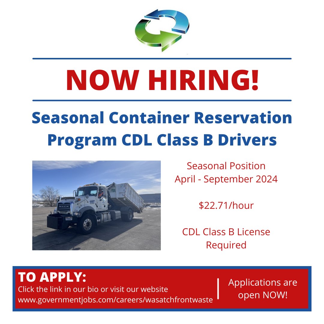 WFWRD1's tweet photo. We're hiring drivers and ground crew for our Seasonal Container Reservation Program! Visit this link to apply: https://t.co/Uf9ZIHGMoJ . https://t.co/j3fyC52T85