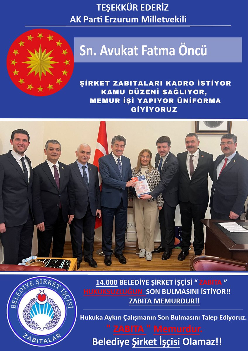 TAYYAR29's tweet photo. @avfatmaoncu @TBMMGenelKurulu @cuneytyuksel_ Hukuka Aykırı Çalışmanın Son Bulmasını Talep Ediyoruz " ZABITA " Memurdur

#BelediyeSirketİscisiZabita

@isikhanvedat @AhmetAYDIN_02 @farukozcelikgsb @mehmet_bas61 @TarkanZengin @evkaf @_aliyalcin_ @mehmetucum @aselimkoroglu @hayribaracli @aliinci_54 @MetinKiratli01 @SenturkBilal https://t.co/D3D2Scli17