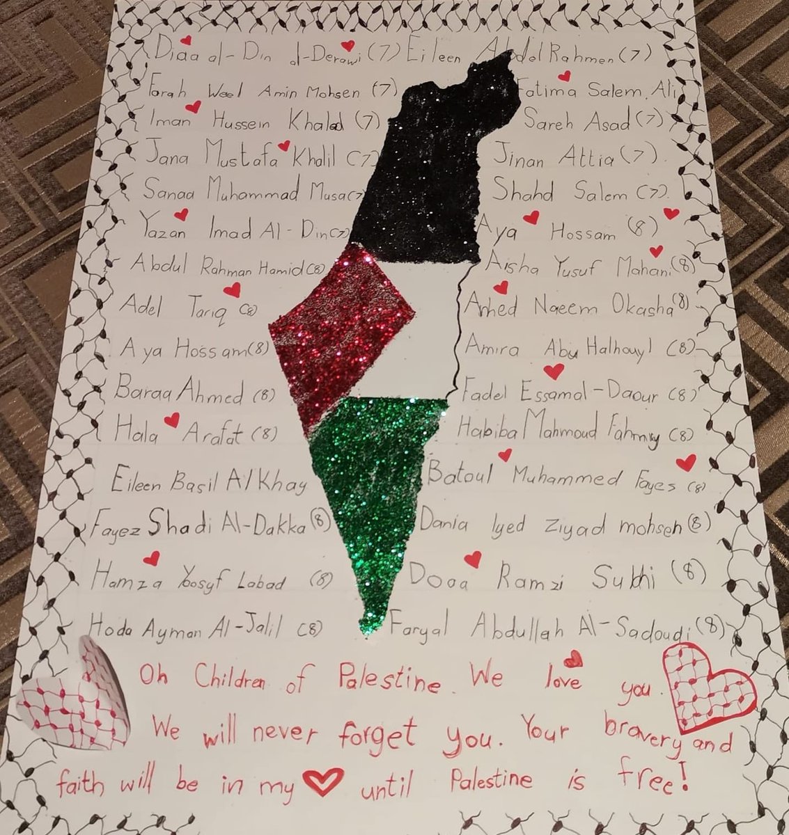 EbrahimBham's tweet photo. Palestinian art from a student of Johannesburg Muslim school.
Oh, children of Palestine - we love you - we will not forget you - Your bravery and faith will be in my heart until Palestine is free.  Aameen https://t.co/Qppcm7OAy4