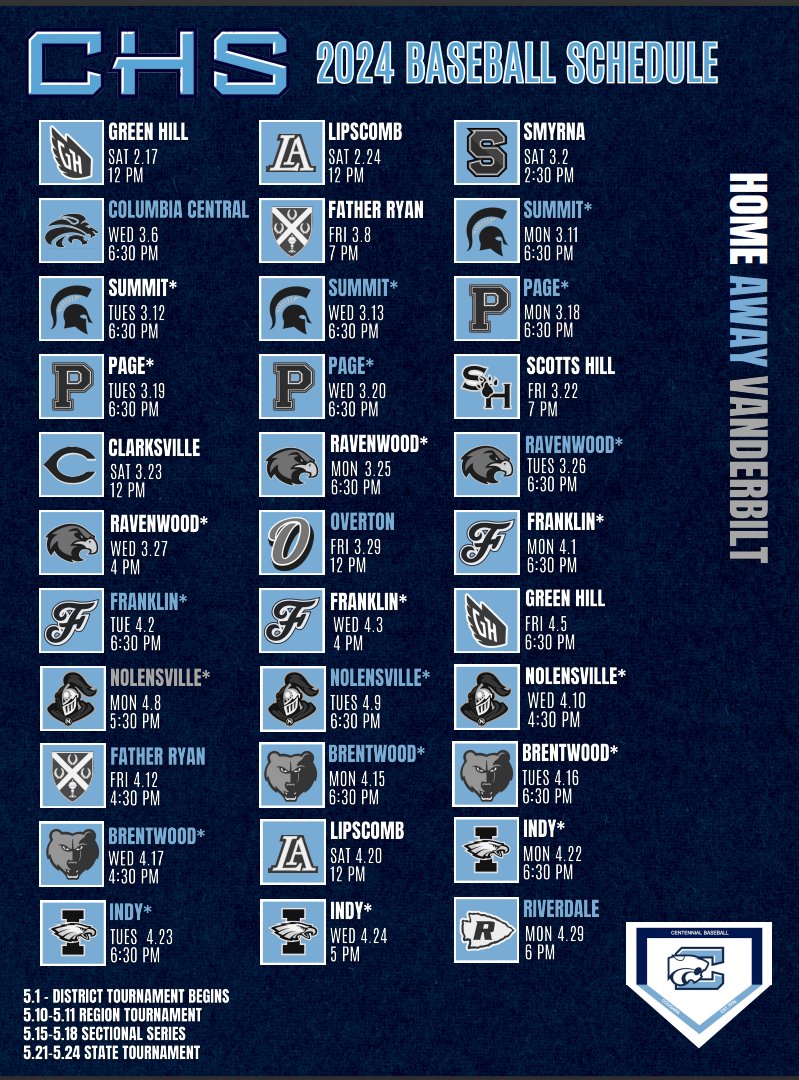 Centennial HS Baseball (@wcschsbaseball) on Twitter photo ๐จ๐จPresenting the 2024 CHS Cougars Baseball Schedule!๐จ๐จ @CHSCougarDC <a href="/wcsCHSAthletics/">Centennial Athletics</a> ๐จ๐จPresenting the 2024 CHS Cougars Baseball Schedule!๐จ๐จ @CHSCougarDC <a href="/wcsCHSAthletics/">Centennial Athletics</a>