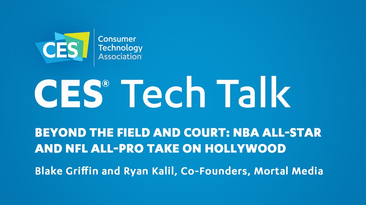 Check out this week’s #CESTechTalk with world-class #NFL and #NBA athletes, and founders of Mortal Media, @BlakeGriffin23 and @RyanKalil where they talk all things tech, entertainment, AI, and more! Don’t miss out on the podcast with @JamesKotecki here: ces.tech/events-program…