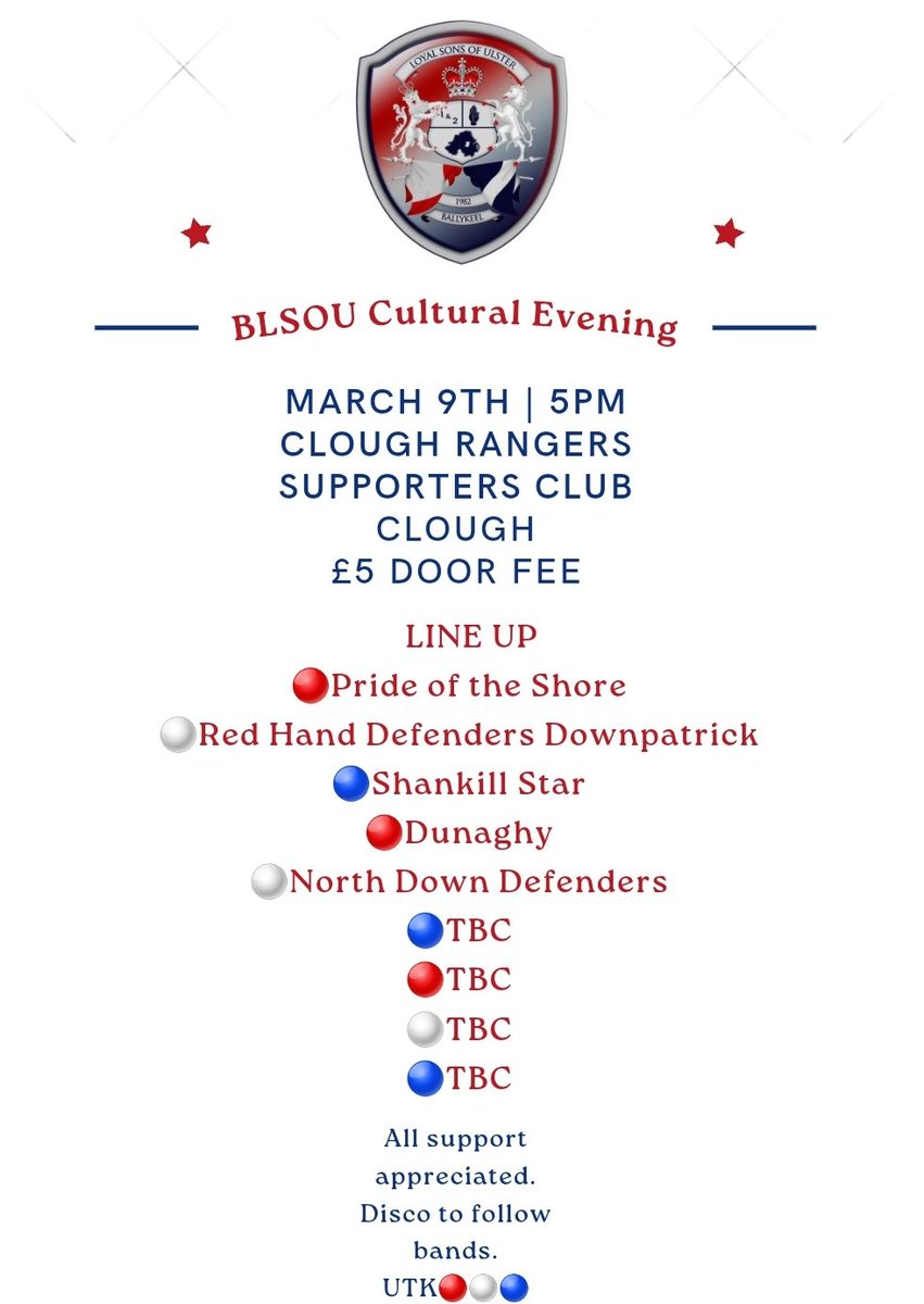 BallykeelLSOU's tweet photo. Updated line up for our Indoor on March 9th

🔴⚪️🔵 https://t.co/09UWXpocEE