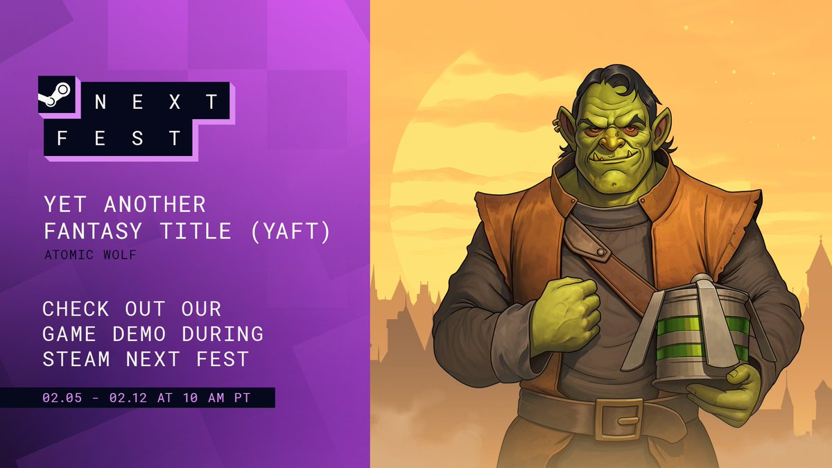 Demo Yet Another Fantasy Title (YAFT)  in the top 50 most played demos at Steam Next Fest! Thank you! -> store.steampowered.com/sale/nextfestm…