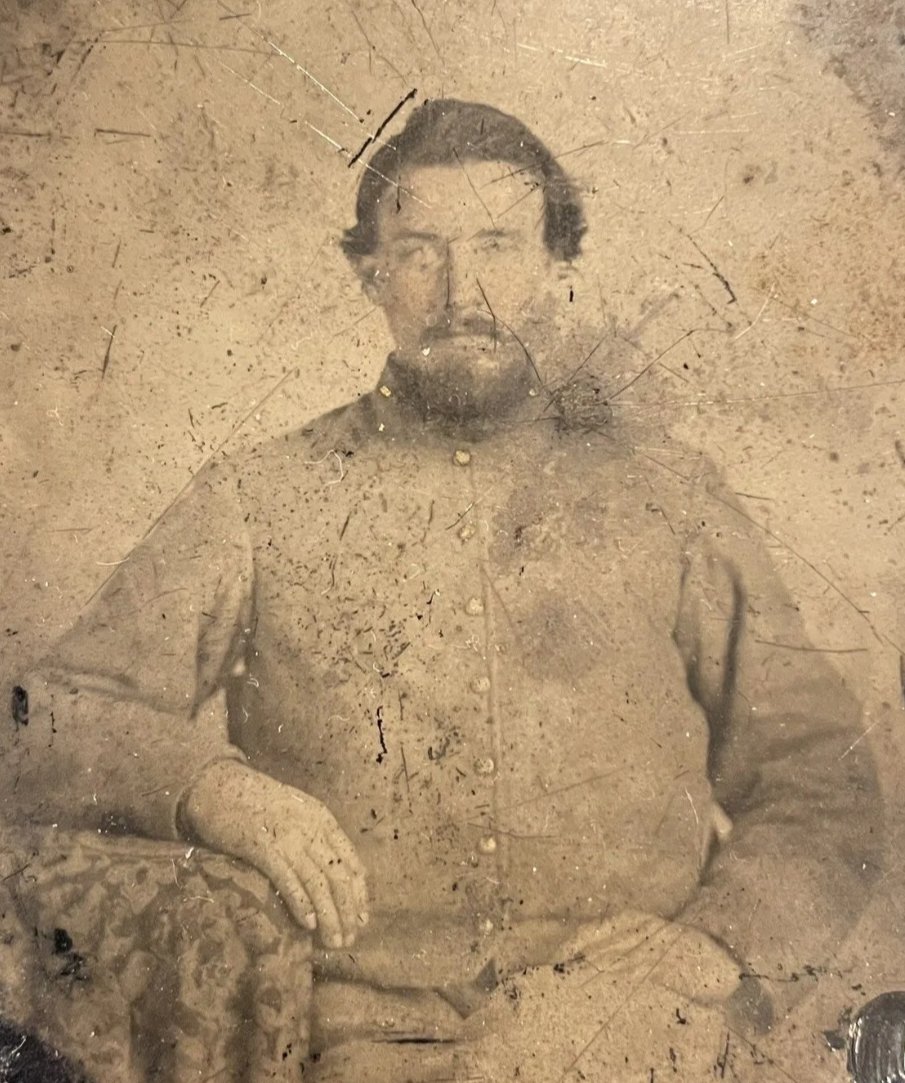 JohnnyReb1989's tweet photo. Ambrotype of an unknown North Carolina Confederate Soldier. Did he survive the War? Did he serve under General Hill? Did he fight in the battle of Gettysburg? Questions that we'll probably never know the answers too. This historical moment of captured time has been sealed forever of this gallant Soldier. His duty to the South will be honored in my collection until the end of my days. Deo Vindice.