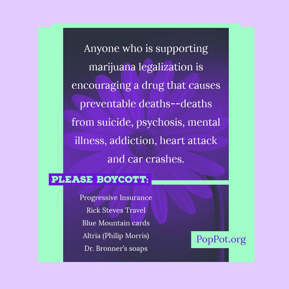 #StopPot #Boycott   #progressive Insurance