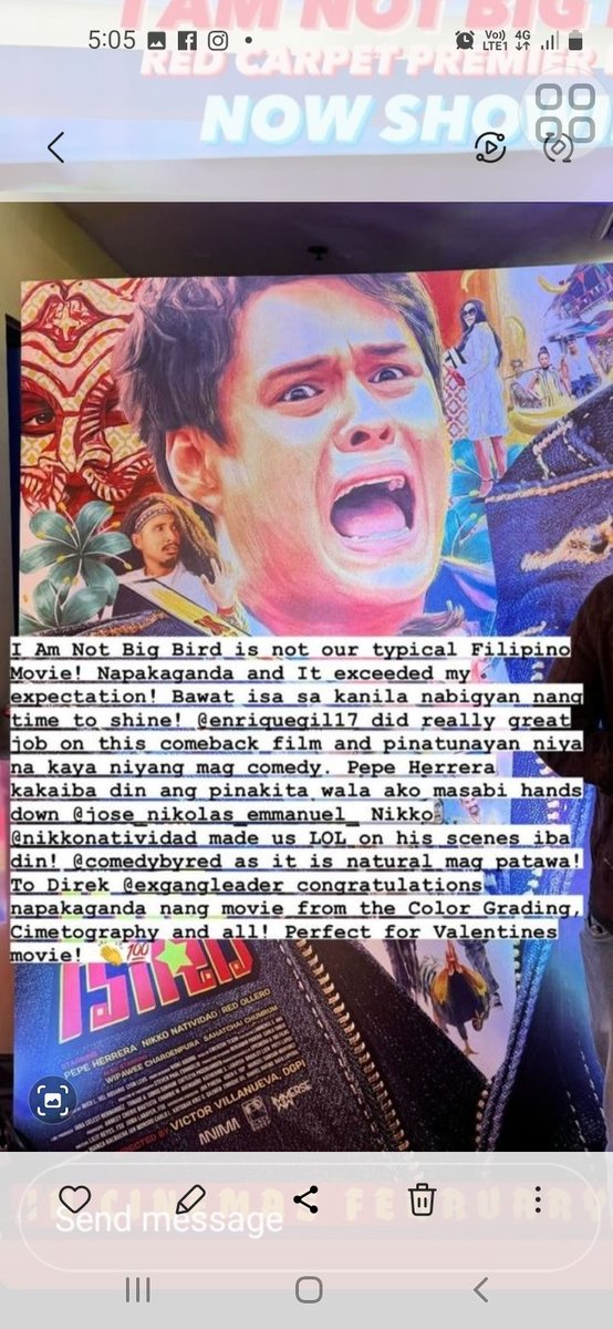 'I Am Not Big Bird' is not our typical Filipino movie! Napakaganda and it exceeded my expectations!' Cto: Vitoroblesantos #IAmNotBigBird now showing