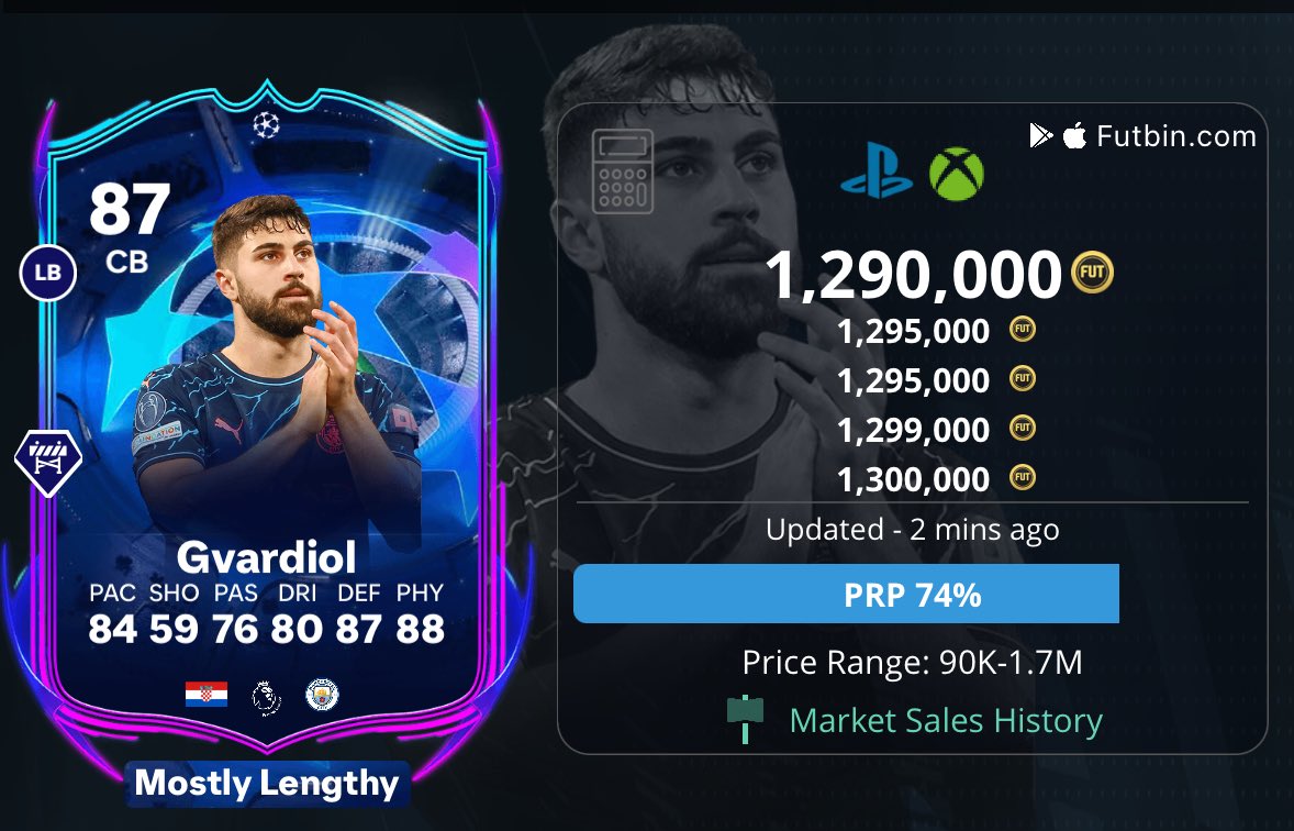 TragicallyBoss's tweet photo. Después de la jornada de UCL del día de hoy los upgrades confirmados son los siguientes:

🇭🇷 87-88 Gvardiol
🇩🇪 90-91 Toni Kroos https://t.co/Q3a5UsZnTm