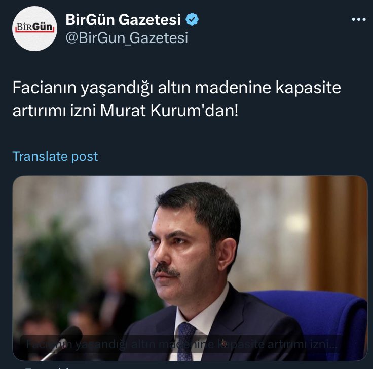 <a href="/murat_kurum/">Murat KURUM</a> Madende kapasite arttırım izni Murat kurumdan……….