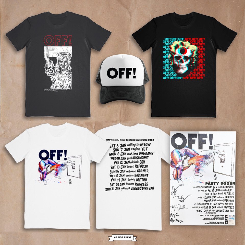 AUSTRALIA! Check out our new merch store, featuring limited tour exclusives you won’t find anywhere else! 🇦🇺 Shop here: artistfirst.com.au/collections/off