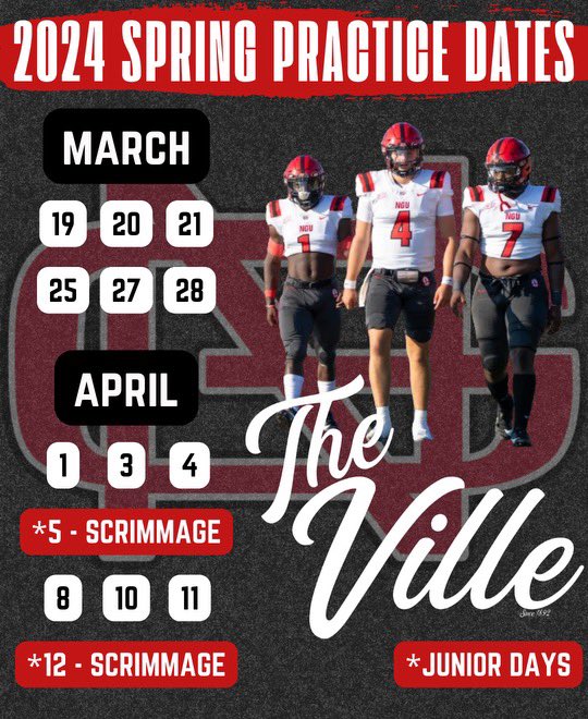 Spring Ball is just around the corner! Class of 2025, save the dates for our upcoming Junior Days! ⚫️🔴 #RiseUp | #2THEVILLE4