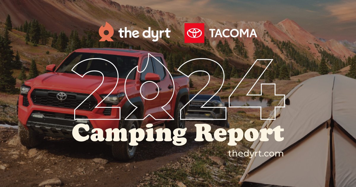 TheDyrt's tweet photo. 📣 The Dyrt's 2024 Camping Report presented by The All-New Toyota Tacoma is here! The camping community continues to grow and so does the number and variety of campsites. Learn all about the latest trends in camping! ⛺📈
https://t.co/zy1LyeXjjl https://t.co/FH9WmmY8Gm