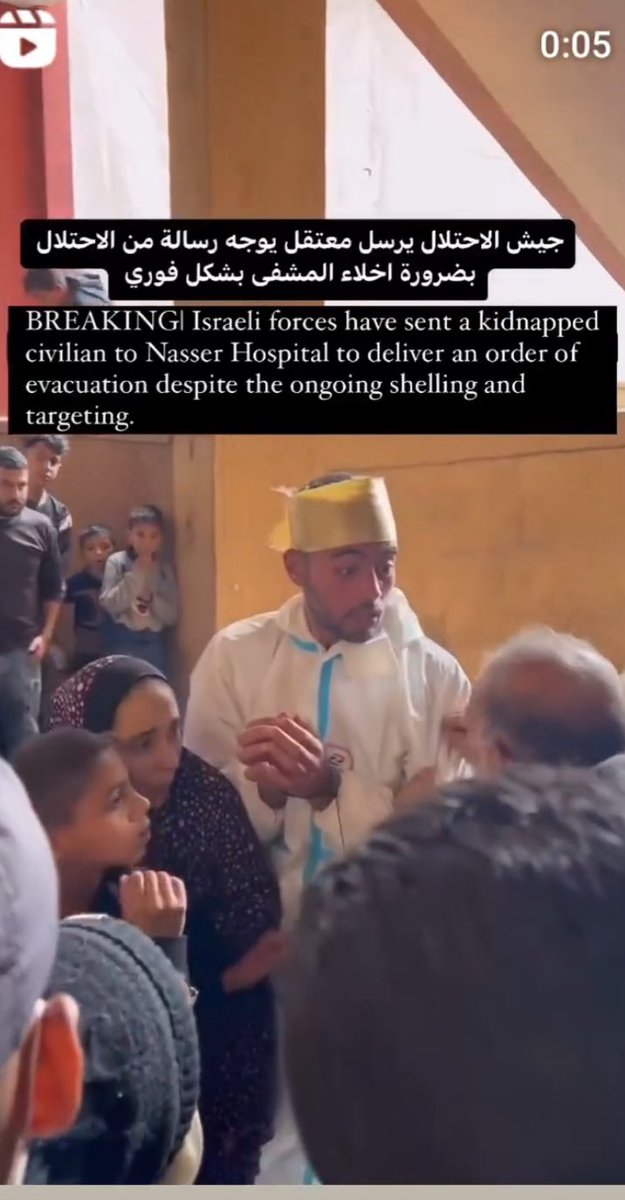 hebh_jamal's tweet photo. Do you all understand that Israel sent a man that they handcuffed and dressed in white to tell people in a hospital they must leave. They threatened the man to come back or they’d kill him inside the hospital. So he went back to the Israeli.

They killed him anyway. https://t.co/i6N4nfErhN