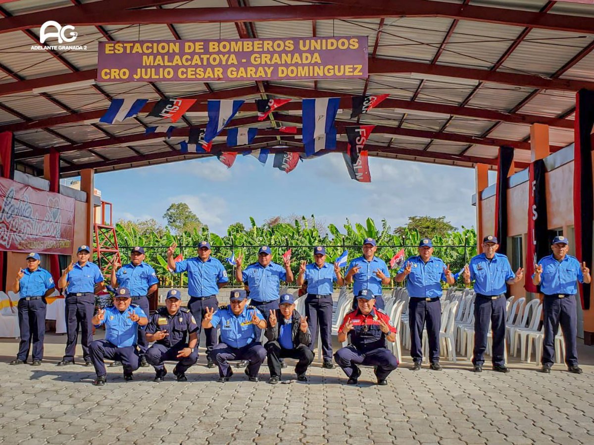 📌🇳🇮 Malacatoya, Granada Nicaragua El Gob. hizo entrega a las familias de la comunidad una nueva estación de bomberos, lleva el nombre del Cro. Julio Cesar Garay Domínguez, destacado militante sandinista. 🚒La estación contará con 11 Bomberos, beneficiando, 13,500 habitantes