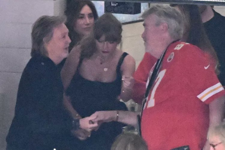 Taylor Swift and Ed Kelce Hang Out with Paul McCartney in Kelce Family Suite at #SuperBowl2024
