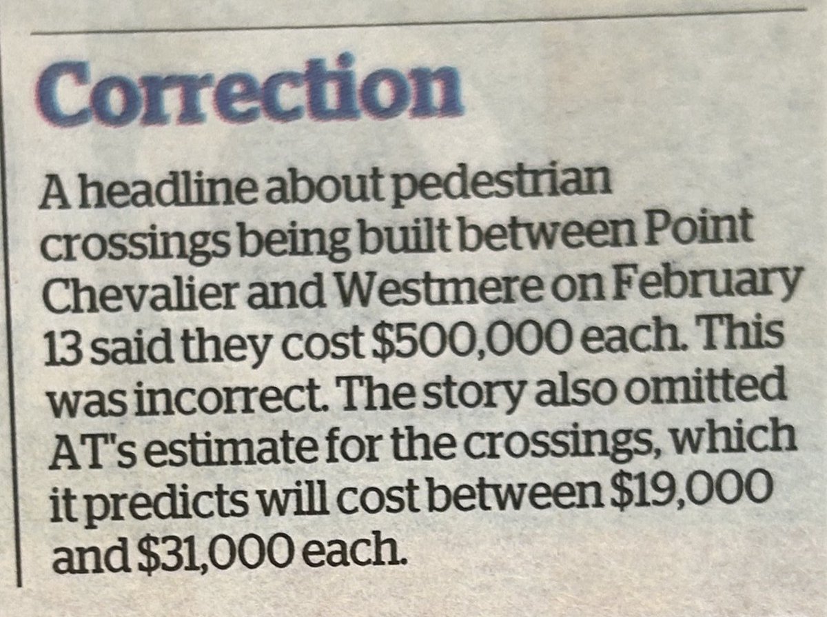 Yes, the headline was out by 1500%, and the story purposely didn't include the real cost of the pedestrian crossings it was complaining about and the only community voice it quoted was a random lady who added more incorrect info to the mix but besides that pretty good reporting