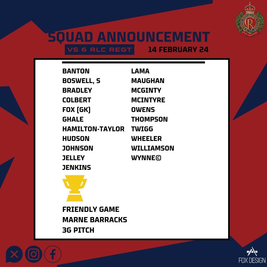 32_Engr_Regt_FC's tweet photo. We are back to face @6RegtRLC in a friendly game on Marne Barracks 4G pitch tomorrow. Kick-off 1330hrs.
After a break for #OPTEAMWORK the 32 Bulls are back in action, utilising this opportunity to give the entire squad playing time.
#utb @sapperfootball @Armyfa1888 @RLC_FA 🤘🏻 https://t.co/DXXlYtVOxR