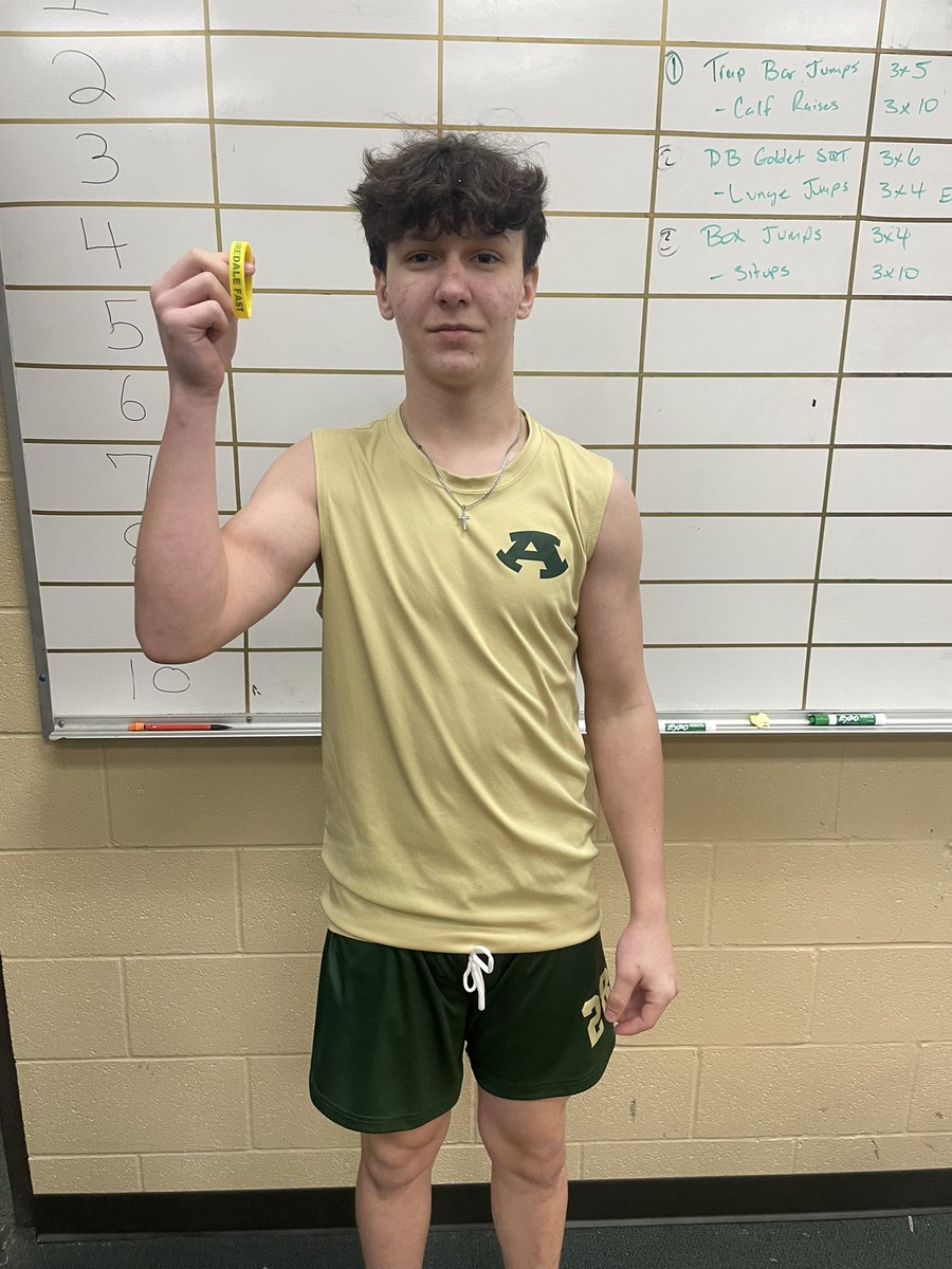 Trevor Hover hit 18 MPH last week when testing our flying 10’s. Lots of good work going on with this 7th grade group this offseason! #A⬆️