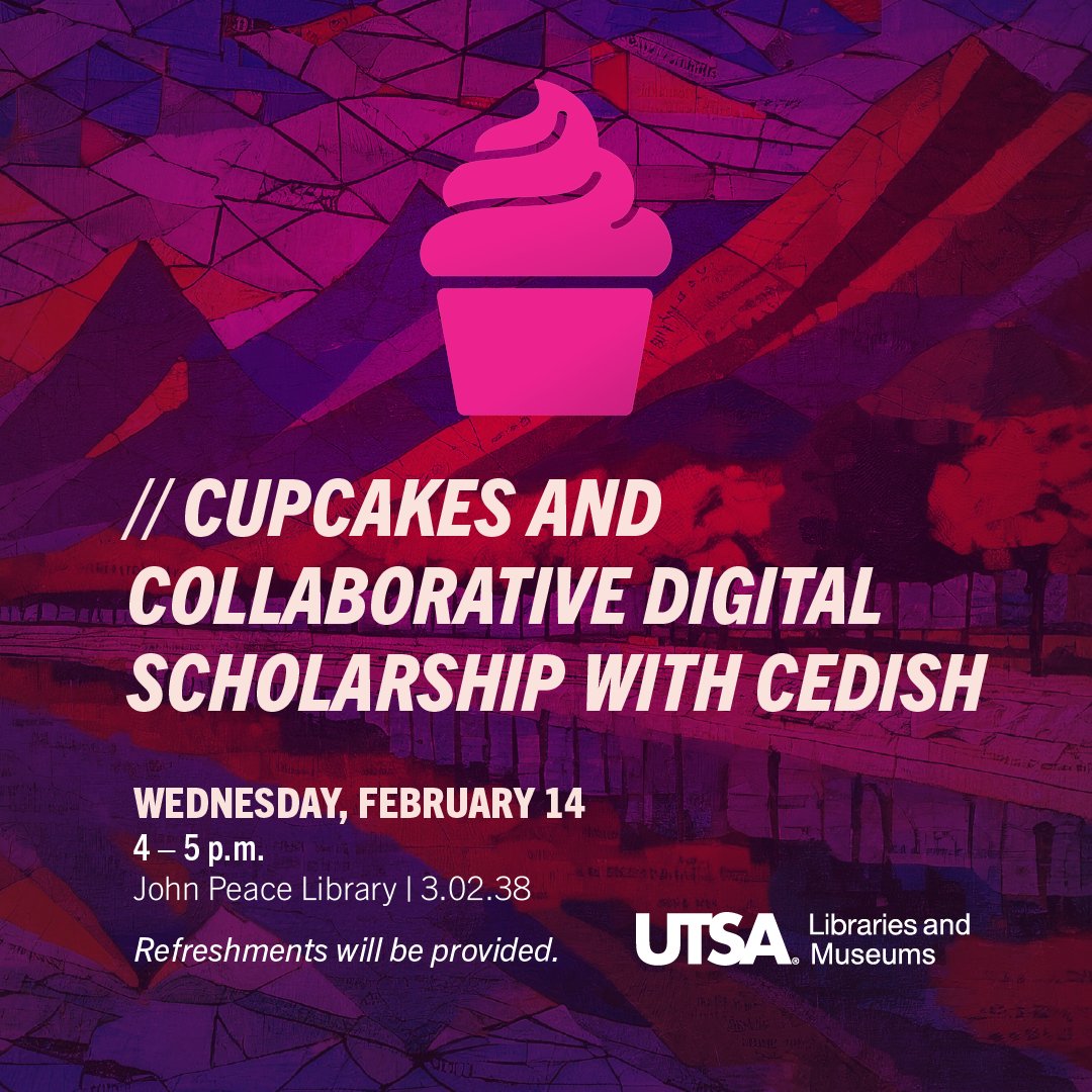 Attention runners: 2/14 cupcakes and open discussions on Collaborative Digital Scholarship. Join us for an introductory exploration of CEDISH's innovative approach to collaborative digital scholarship. bit.ly/49fvLMS #libraries #digitalscholarship
