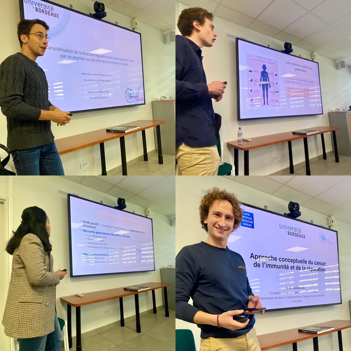 charles_cazanav's tweet photo. Ça y est les oraux des rapports bibliographiques de notre #Master2 Innovations en Santé sont terminés ✔️
Plein de beaux projets autour de nos 3 axes : maladies inflammatoires et infectieuses & cancer. Basile, le 1er étudiant de M2, engagé en philosophie des sciences 👍🏼.
Merci à tous les membres du sympathique jury !
Pensez déjà à vous inscrire au printemps sur @univbordeaux pour la saison 2023-2024 ;-) On vous attend !
@CecileBebear @CCodde