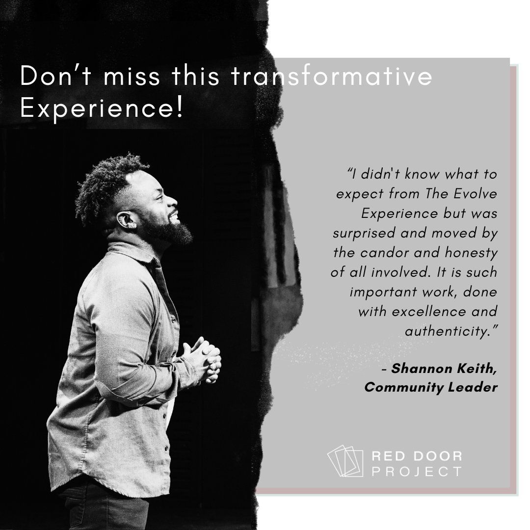 reddoorproject's tweet photo. Honest, eye-opening, and transformative, The Evolve Experience is a one-of-a-kind theatrical experience not to be missed. #Tuesday #Transformation #ThingsToDoInPortland #PortlandTheater #TheRedDoorProject #EvolveExperience #ListenFirst
Actor 📷: Gerrin Mitchell https://t.co/xcEAFsVk1e