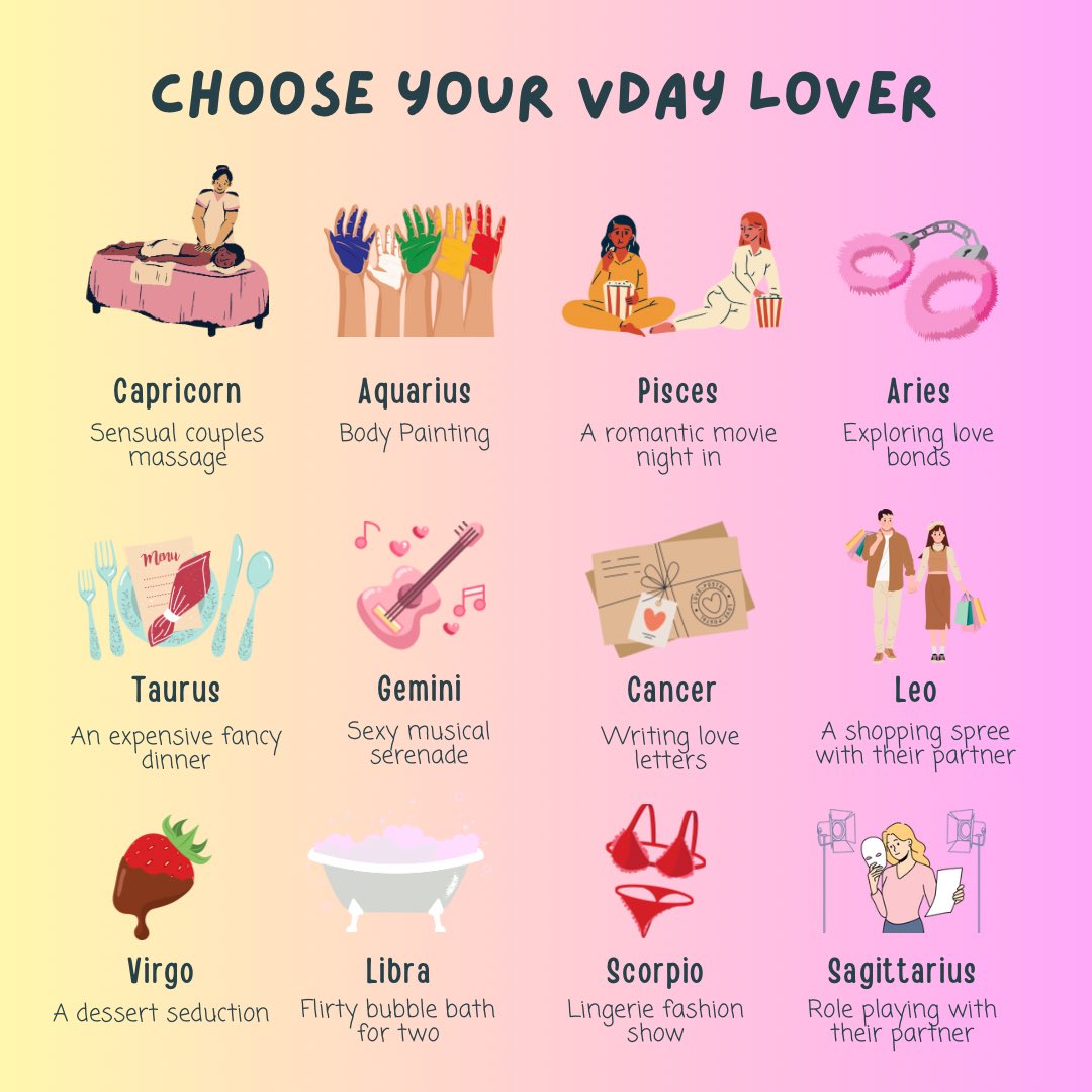 Choose your VDay lover 💖👀 Which zodiac sign is giving your ultimate Valentine’s Day inspo? 

Lover, start taking notes. 📝💅🏻

#OhMiBod #Vday #galentinesday #valentinesday #couples #zodiacsign #selflove #pleasure
