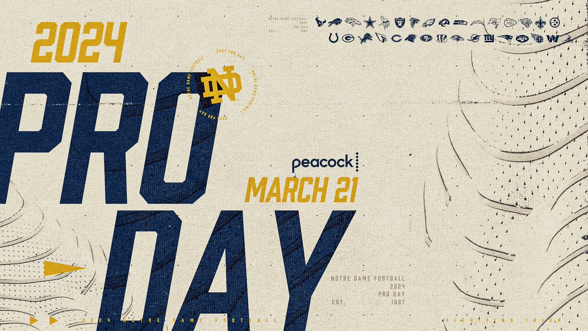 Pro Day is set. March 21 on Peacock #GoIrish☘️