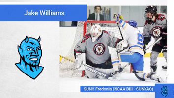 SaltCityPros's tweet photo. Congrats to Jake Williams on his commitment to SUNY Fredonia! The ‘03 Goalie is currently with the CT Chiefs in the EHL. Congrats Jake! #scp
.
@JakeWilliams37 @FredBlueDevsHky @SUNYACsports @USCHO @DIIIHockeyNews @D3Direct @DMVHockey @_Neutral_Zone @EHL_Hockey @NCAAIceHockey https://t.co/0fZNSOWBKl