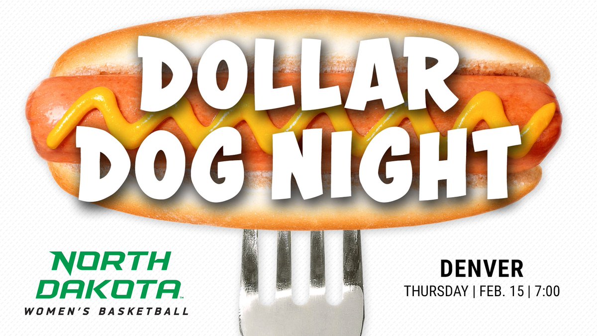 That's right, it's $1 hot dogs at the Betty tomorrow!🌭 We are making 1,000 hot dogs, so get to the Betty early and load up! #UNDproud | #LGH