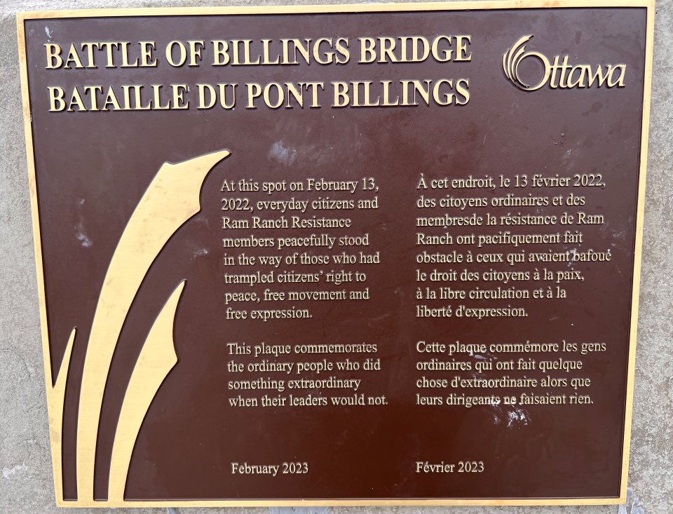 ABDanielSmith's tweet photo. Today we commemorate the Battle of Billings Bridge where Canadians stood up to an unlawful occupation.

It shows the strength ordinary citizens have to stand up and affect change when police &amp; politicians do nothing.

Let us take time to remember the truly courageous. https://t.co/yy2FLdAgCP