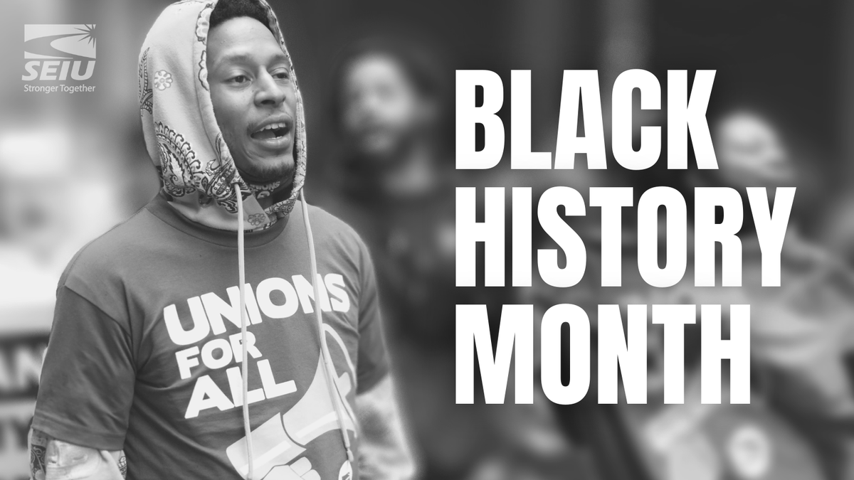 SEIU's tweet photo. In honor of @RepJohnLewis’ legacy this #BlackHistoryMonth, we're fighting to ensure every voice is heard at the ballot box. Voter suppression harms our democracy, but we won't let self-interested politicians and greedy corporations silence us! 🗳️ https://t.co/9DWmOwNlp6