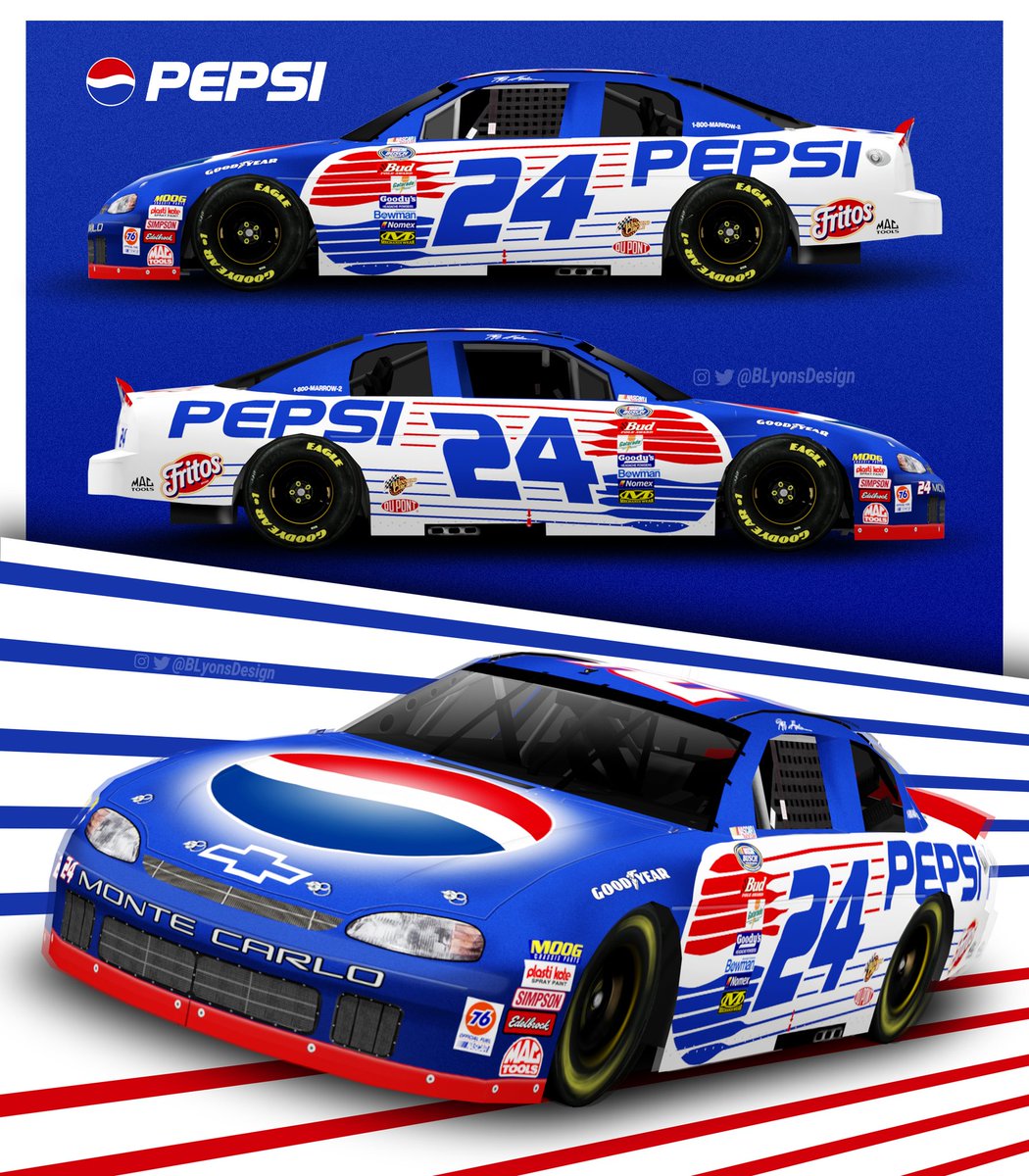 Retro @JeffGordonWeb Pepsi concept inspired by his 1990 Diet Pepsi dirt midget

@pepsi #NASCAR #NASCARthrowback