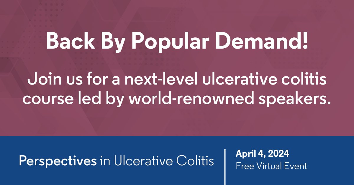 Discover the latest advancements in ulcerative colitis care at Perspectives in Ulcerative Colitis, a single day #virtualevent on April 4.     Join leading experts as they delve into 5 interactive sessions. Register for FREE today!   okt.to/N7SIy4