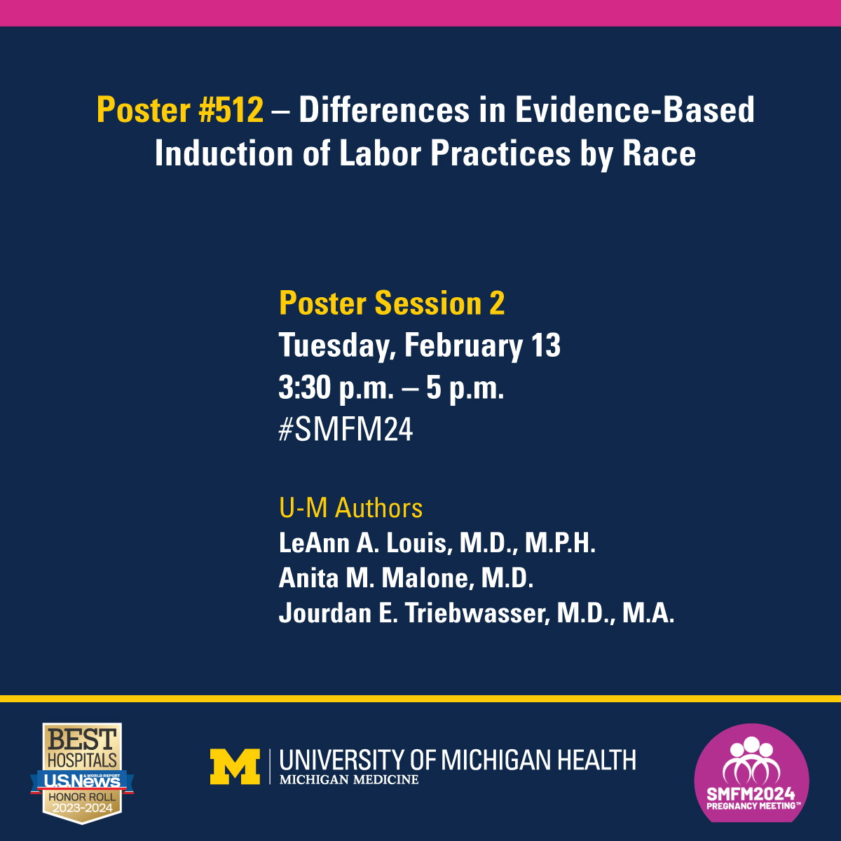 U-M Medical School Research (@umichmedscience) on Twitter photo Does standardizing induction of labor (IOL) practices improve outcomes for Black birthing people? Get answers from <a href="/LeAnnLouisMD/">LeAnn Louis, MD, MPH</a>, <a href="/JourdieTMD/">Jourdie Triebwasser, MD</a> and other members of the <a href="/UmichMedicine/">Michigan Medicine</a> OB-GYN team at #SMFM24: michmed.org/L1yja. #Pregnancy Does standardizing induction of labor (IOL) practices improve outcomes for Black birthing people? Get answers from <a href="/LeAnnLouisMD/">LeAnn Louis, MD, MPH</a>, <a href="/JourdieTMD/">Jourdie Triebwasser, MD</a> and other members of the <a href="/UmichMedicine/">Michigan Medicine</a> OB-GYN team at #SMFM24: michmed.org/L1yja. #Pregnancy