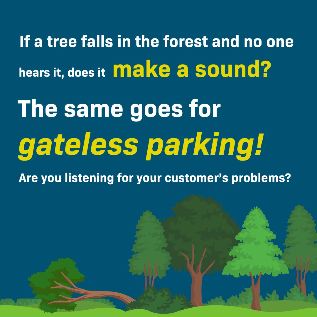 We’ve all heard the question, "If a tree falls in the forest, does it make a sound?"

The same is true for customer service calls in a gateless operation! The sound is still there, you just need someone who will listen for it.

Learn more:ow.ly/7VOf50QAggE

#Parking #cx