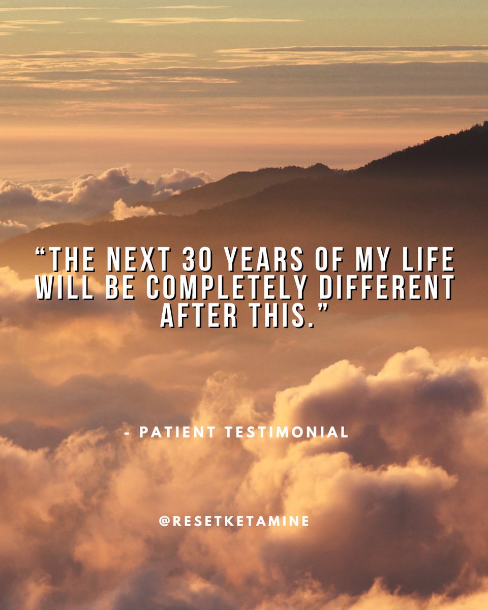 Start a new chapter with us! 🌟 Your next 30 years can be filled with hope and possibility. 🚀 

#NewChapter #HopeAndPossibility #KetamineTherapy #ResetKetamine #TuesdayTestimonial #IVKetamineClinic #IVKetamineInfusions