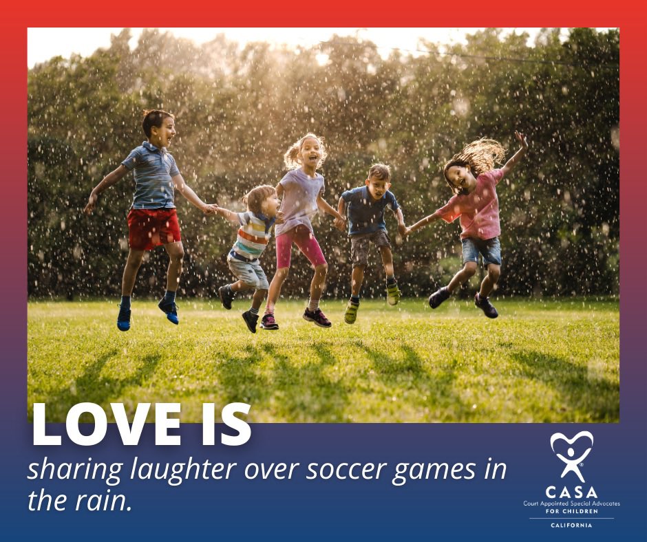 💫Love is sharing laughter over soccer games in the rain. “These kids have been through so much. It's important to let them be kids and have fun. We still talk about the day we played soccer in the rain.”-Local Volunteer #CASA