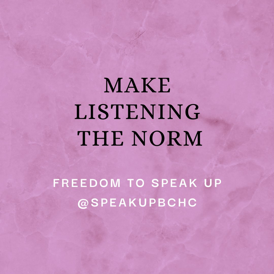 Listening to each other matters! Use this space to celebrate and share your stories and experiences of colleague who have listened and acted. #SpeakUp #ListenUp #FollowUp @NatGuardianFTSU @BchcDental @AsrBchc @AdultBchc