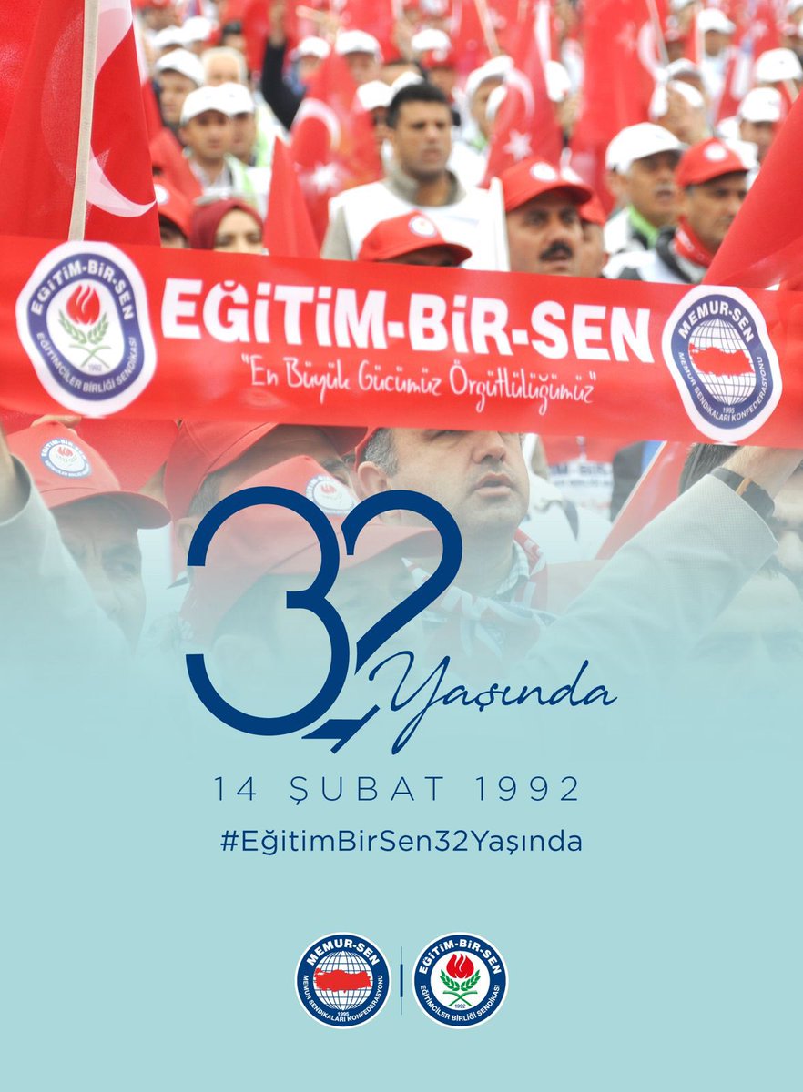 "Biz gelecek günlerin, kalıcı iş ve eylemlerin sendikasıyız.”
Mehmet Akif İnan

32 yıldır ülkemiz, üyelerimiz ve yerküremiz adına kalıcı işler yapmak ve gelecek günleri güzel kılmak için canla başla çalışıyoruz.
#EğitimBirSen32Yaşında