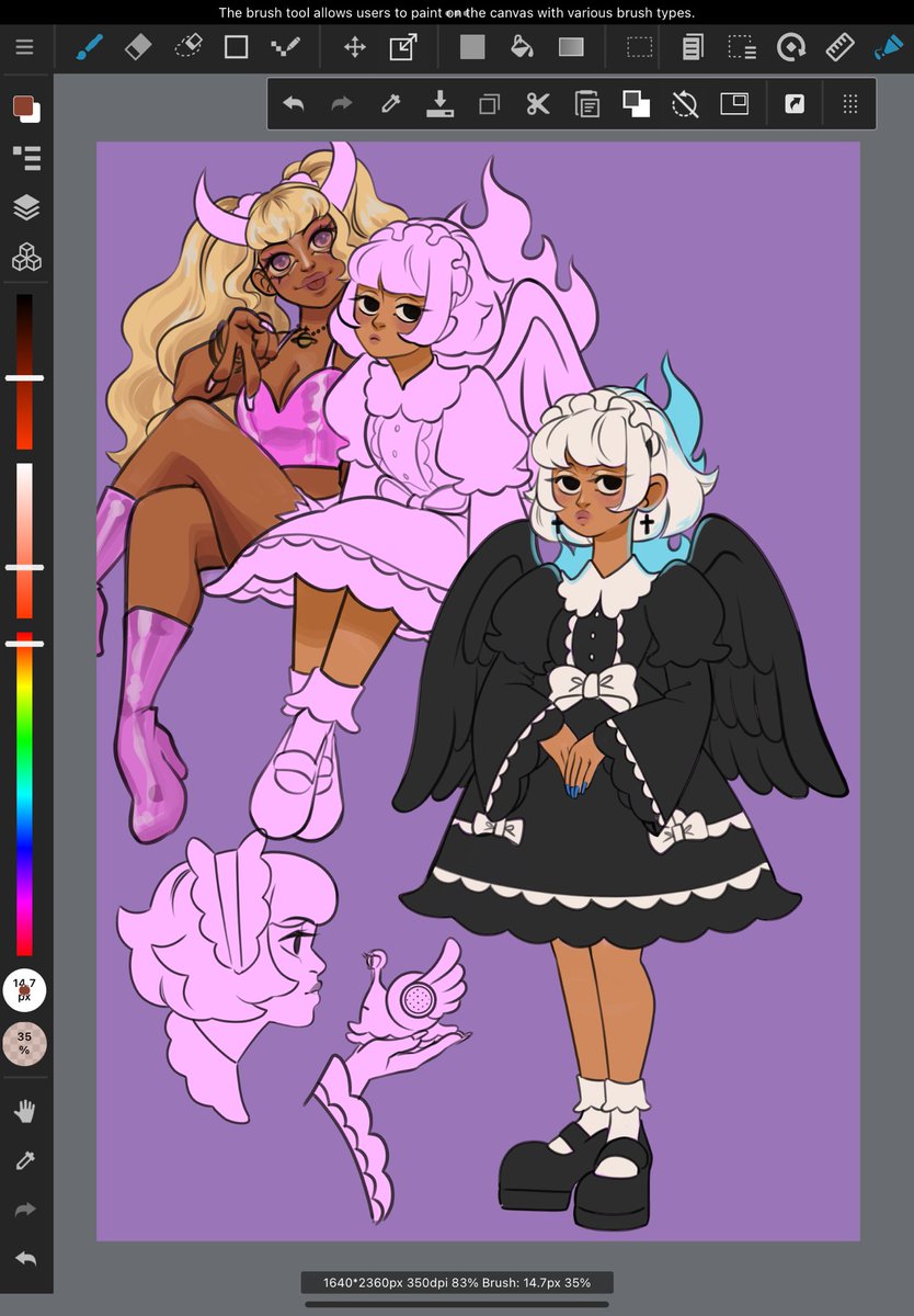 Posting new oc here bc <a href="/weylandyuutani/">Trafalgar D Water Whore</a> is still on twt anyway new gosurori friend for Bardot also bsky open now I’m @ loonybear over there ✌🏻