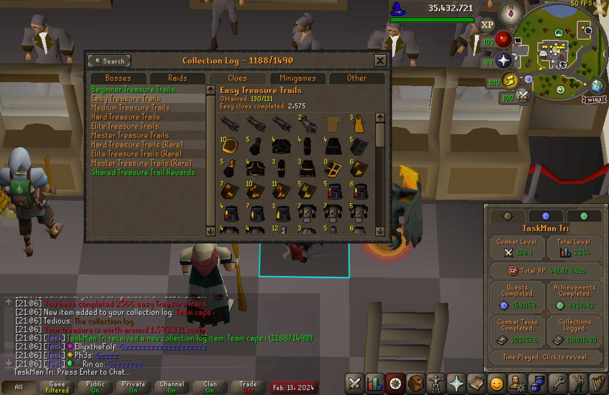 Trirunnerrr's tweet photo. Final cape from easy clues for 130/131!!! Only a golden chef hat left for log completion on the iron :D https://t.co/Epm3DH2YFX