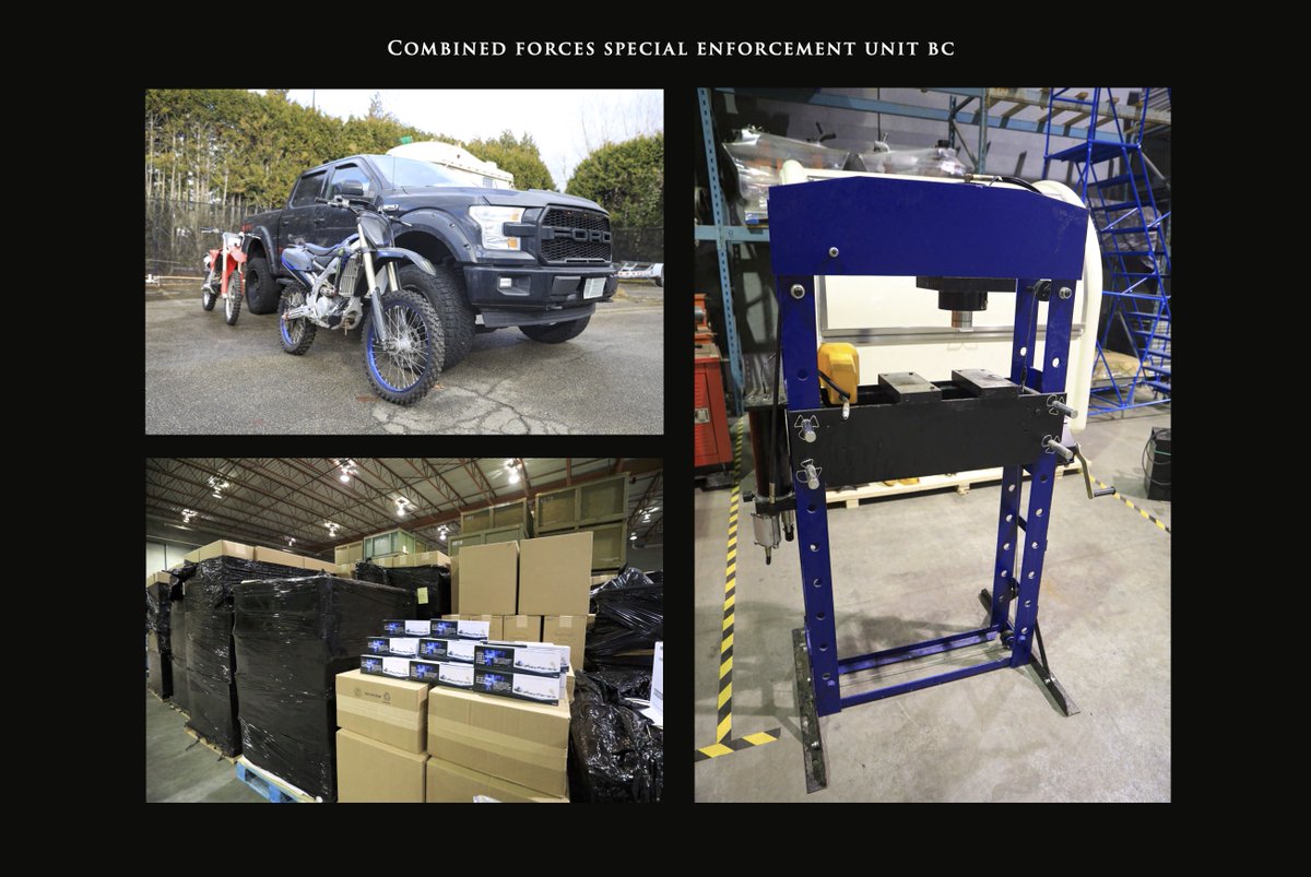 cfseubc's tweet photo. 🚨Media Release: CFSEU-BC Makes Significant Seizure of Contraband Tobacco and Arrest Four Individuals. 🔗https://t.co/RapQI35xlp
#drugtrafficking #contrabandtobacco #investigation #guns #firearms #weapons #drugs #marijuana #contrabandliquor #cfseubc #cfseu #seizure https://t.co/l6k0qqNCcw
