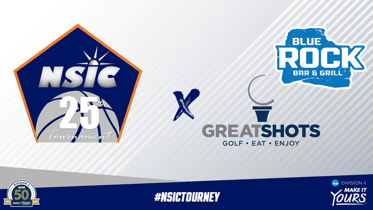 The NSIC is excited to welcome back @BlueRockSF & @greatshotsgolf as the Official Pre & Post Game Party locations of the 2024 #NSICMBB and #NSICWBB Championships on March 2-5 at the @sanford_complex.🏀 For tournament and ticket info go to northernsun.org/NSICTourney. #NSICTourney
